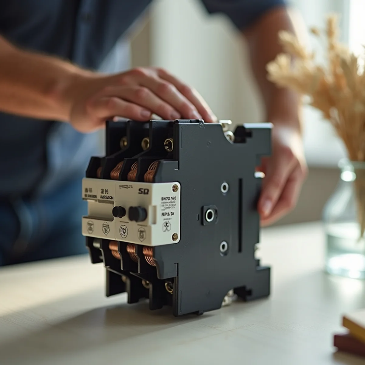 Vibrating electrical contactor coil with loose mounting screws causing humming buzz - Comfort SOS Guide