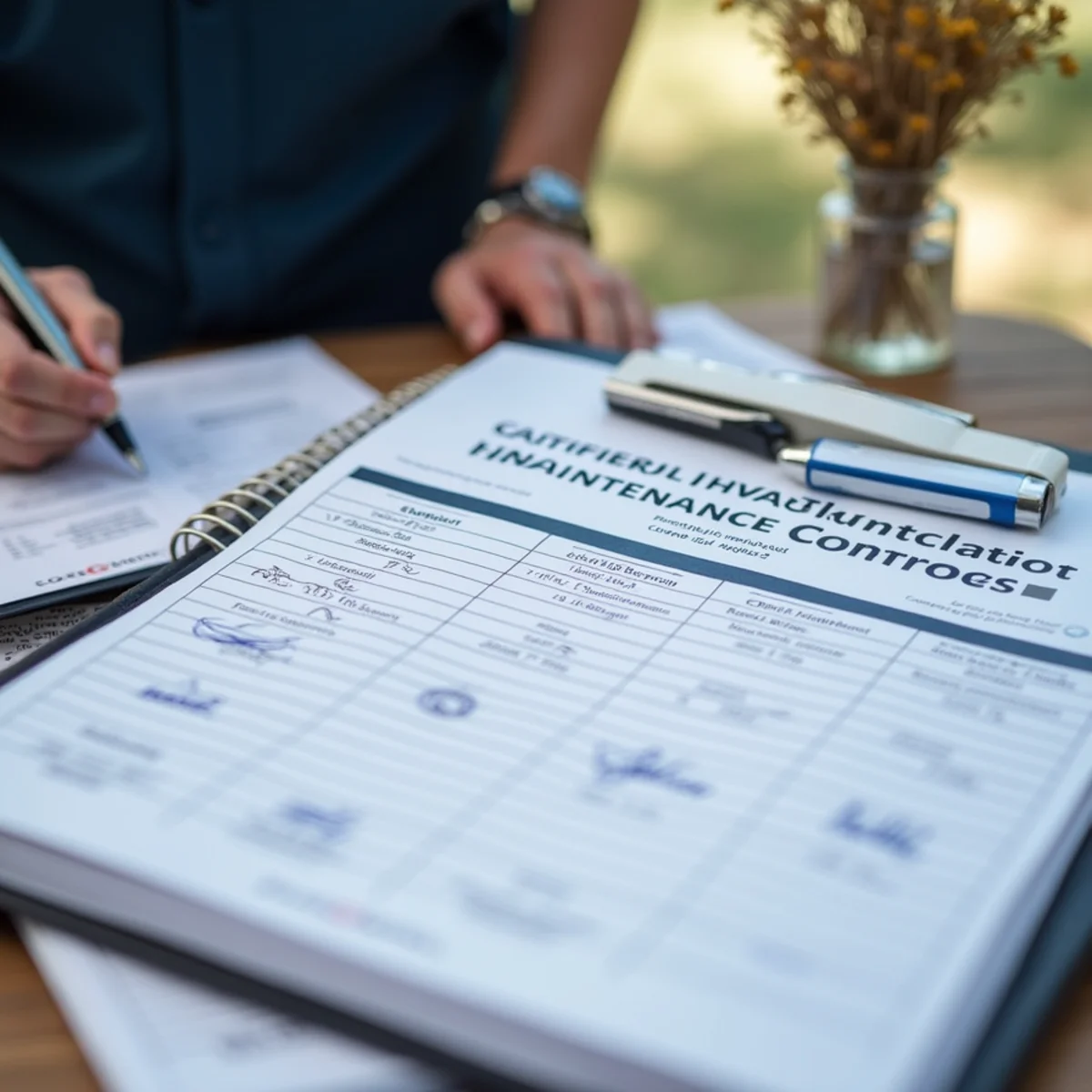 Commercial multi-unit inspection logbook with certified technician signatures and filter dates - Comfort SOS Guide